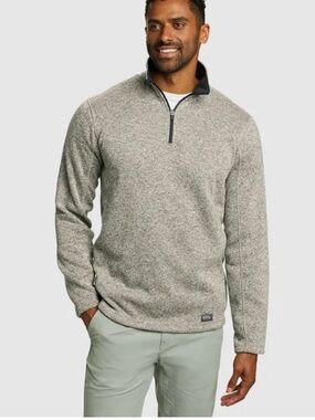 Eddie Bauer Tan Radiator Fleece 1/4 Zip-Sweater Size Large